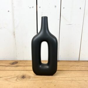 Matte Black Donut Vase