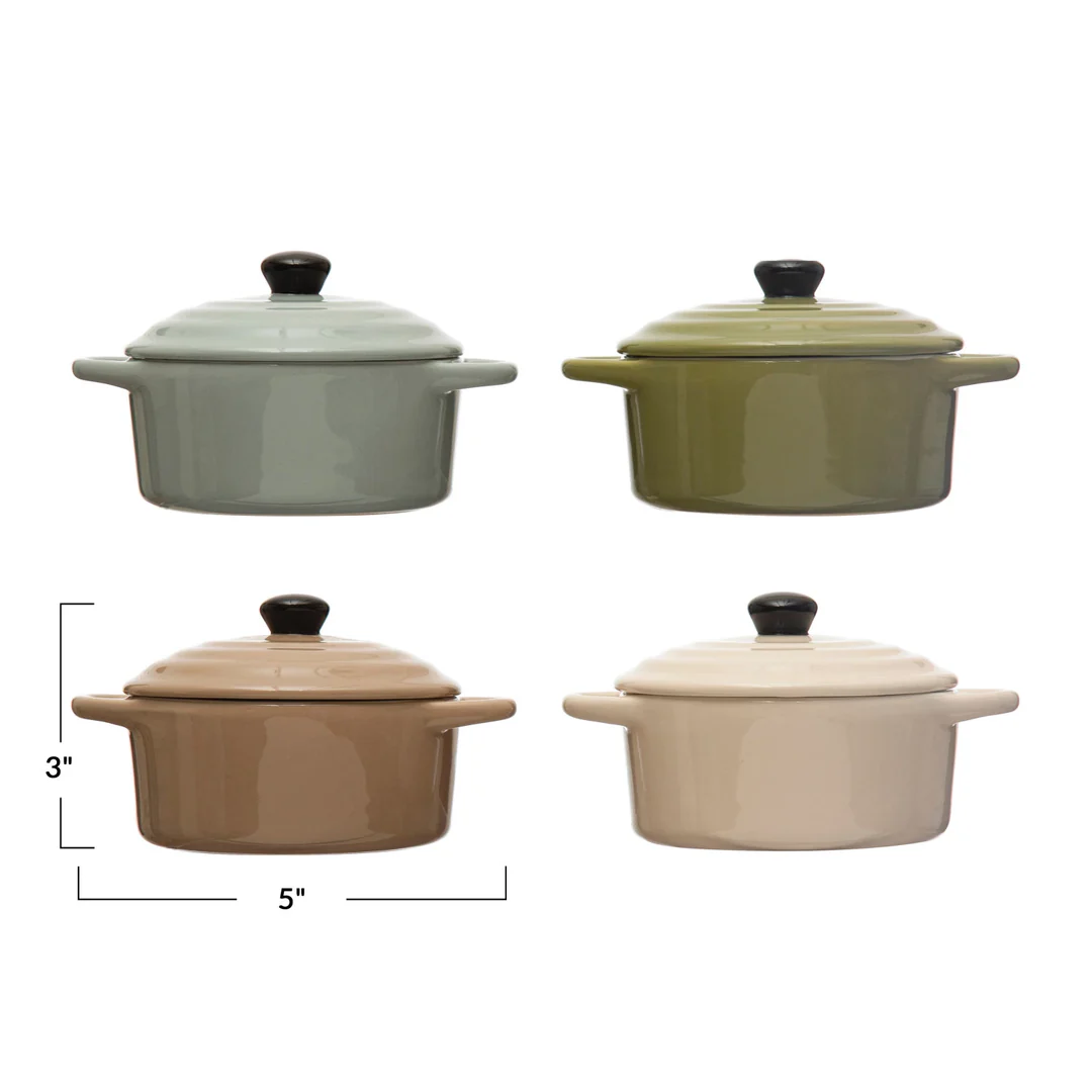 Stoneware Mini Baker w/ Lid - 1 cup, 4 Colors - Image 11