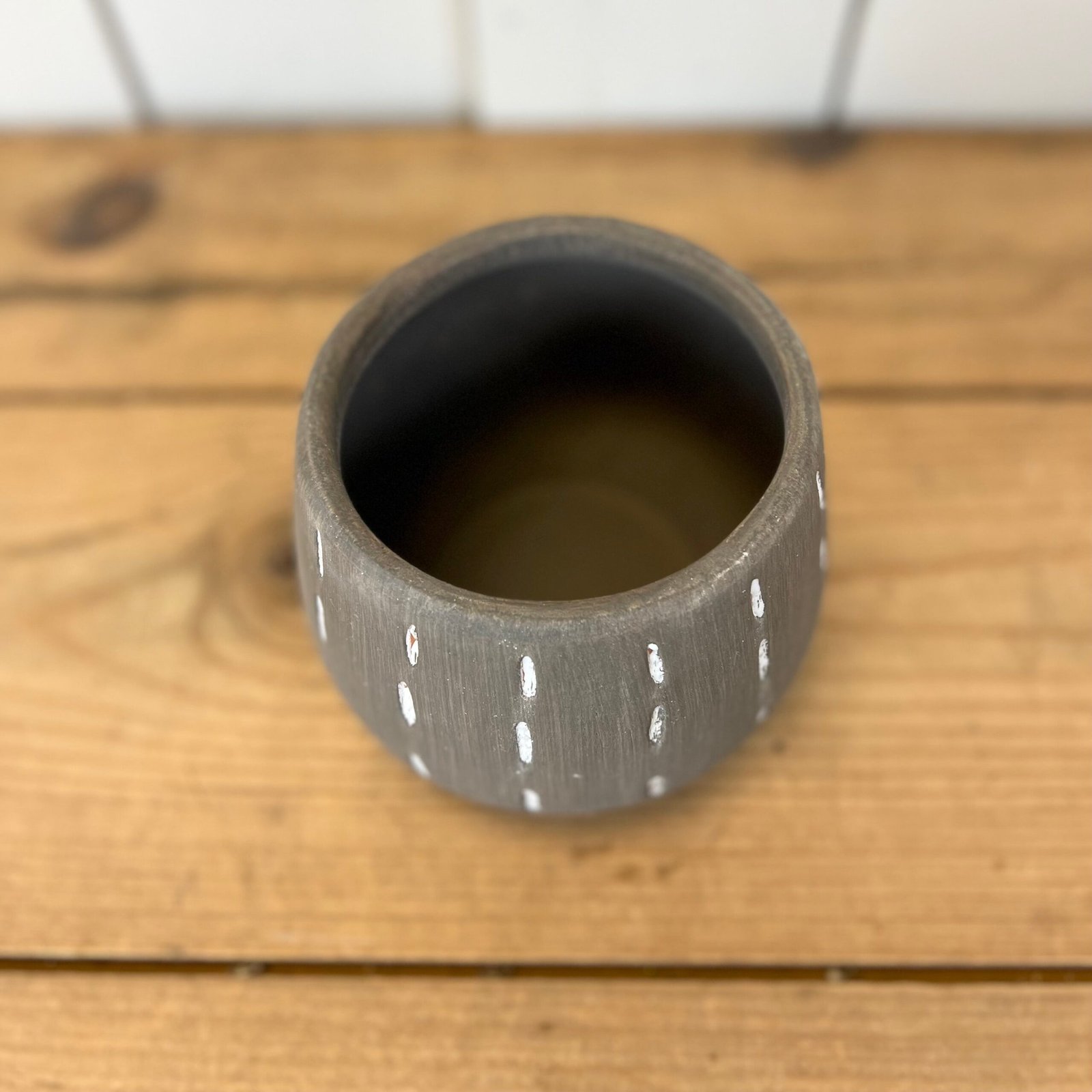 Terracotta Planter with Hand-Painted Lines - Image 3