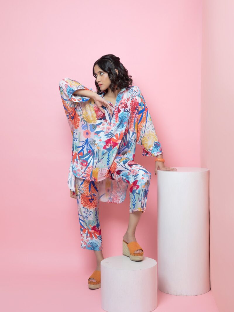 Bloom High-Low Shirt & Straight Pants Set