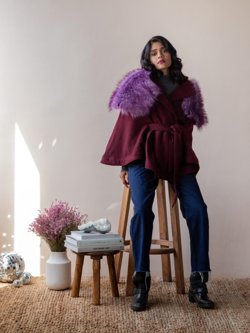Saz Cape - Plum