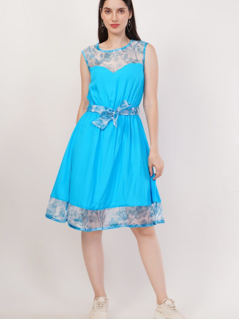 Turquoise Blue Organza Dress