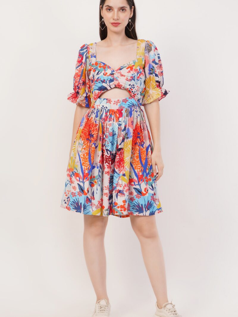 Blooming Flowers Printed Dress