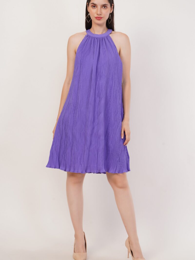 Pleated  Purple Dress
